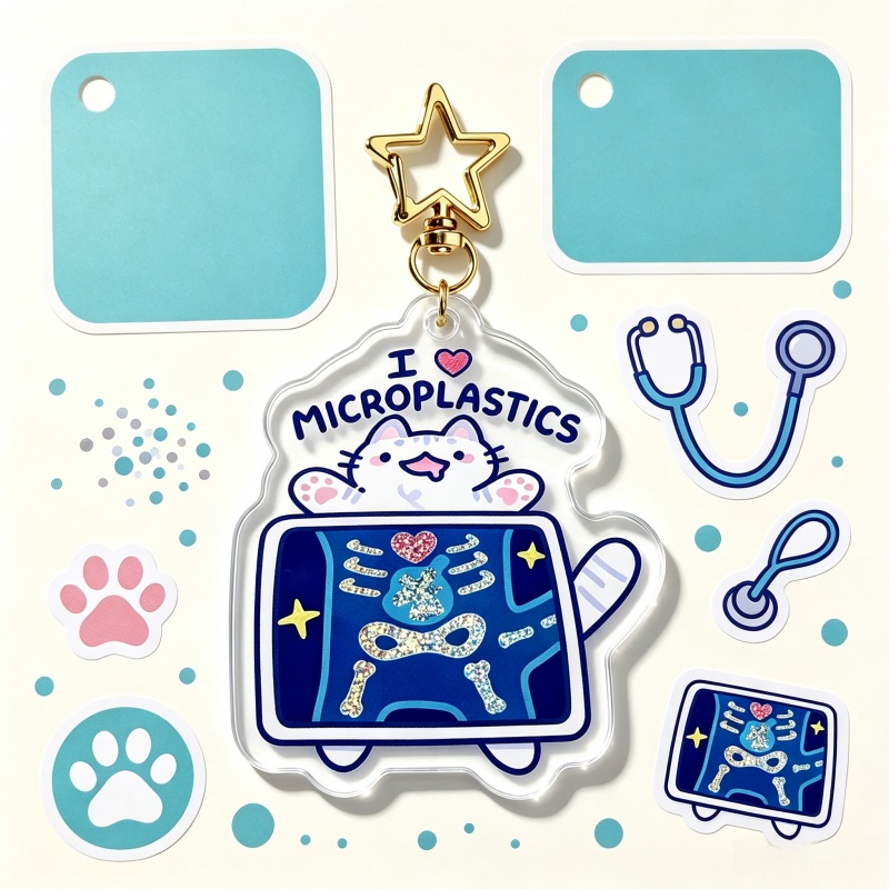 Retro Gaming Keychain - Portachiavi in acrilico con gatto 'I