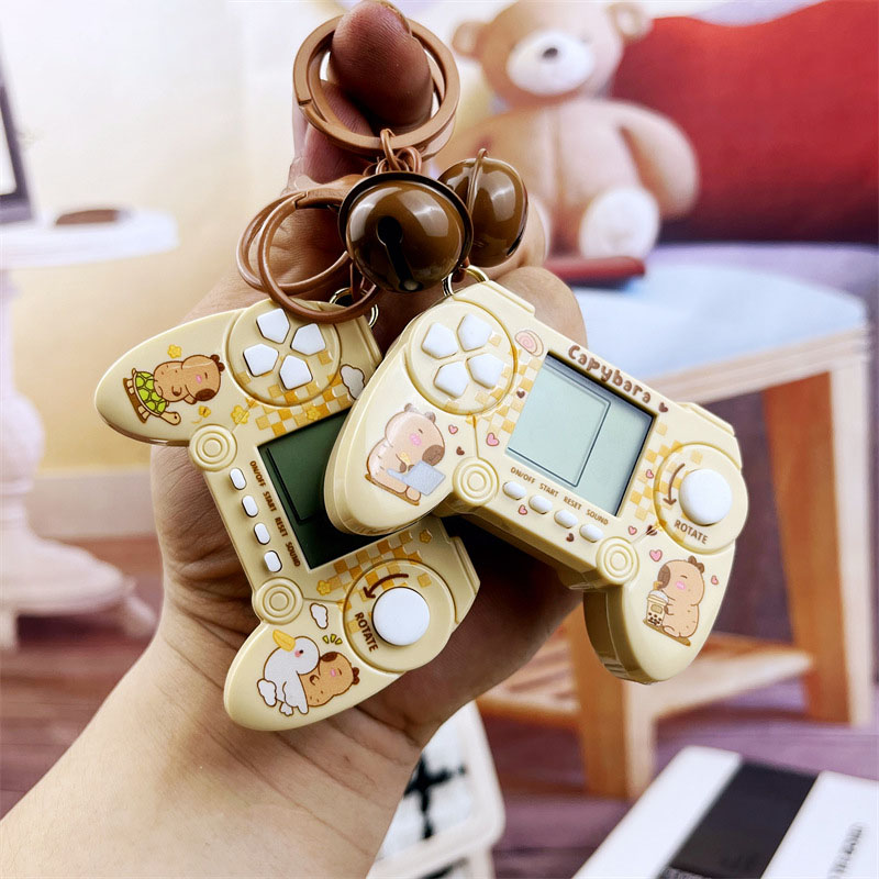 Retro Gaming Keychain - Capibara Mini Game Machine portachiavi Console