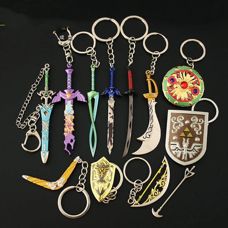 Retro Gaming Keychain - Portachiavi Zelda Link Master Sword, Ciondolo