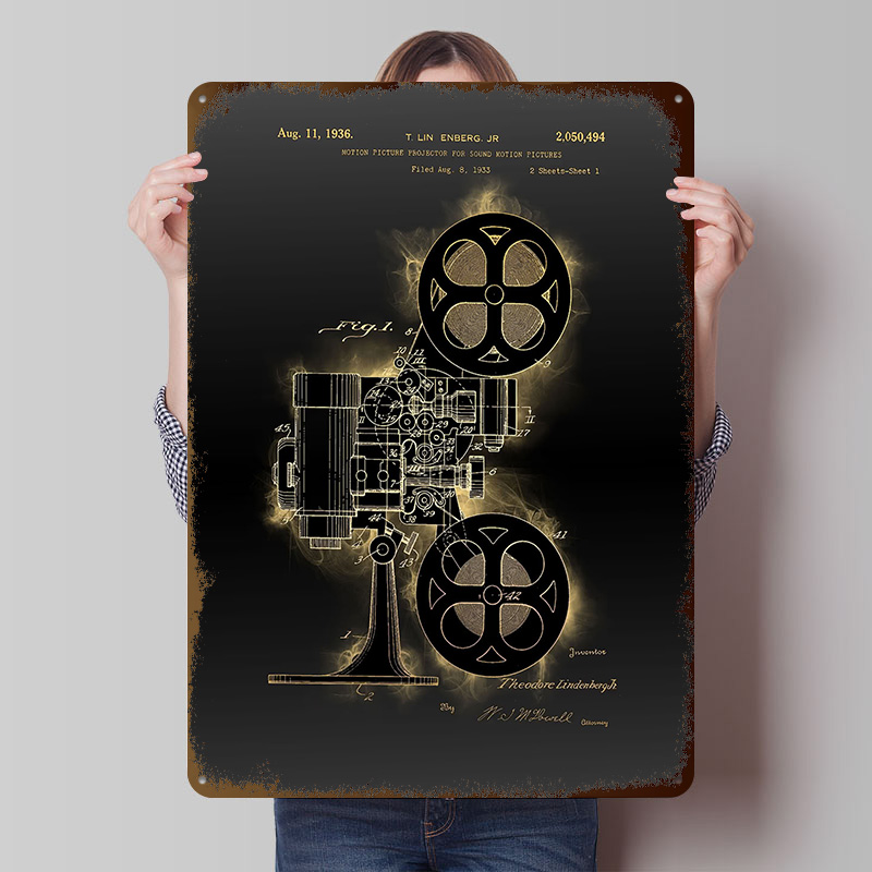 Retro Gaming With Projector - Proiettore di movimento Poster in banda