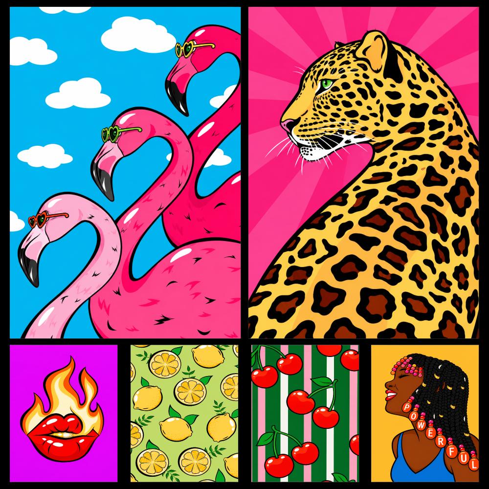 Retro Gaming Gifts - Poster Colorato Retrò Pop Art Tropical