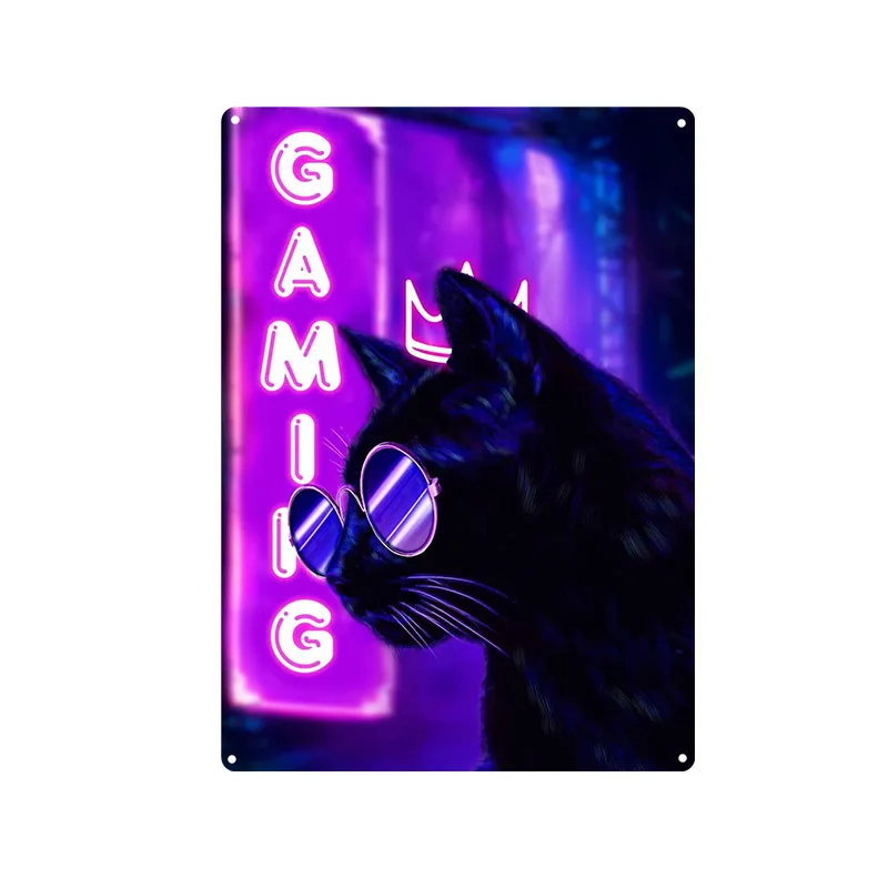 Gaming Cat Metal Sign Savage G - Retro Gaming Cafe recensione e prezzo